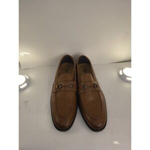 Mens Brown Loafers Dress Shoes Slip On Size 12 Business Casual Bit Strap Formal